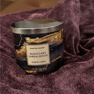 Mahogany Sandalwood 3-Wick Candle | New | Warm Luxe Home Fragrance Scent